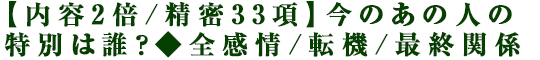 【内容2倍/精密33項】今のあの人の特別は誰？◆全感情/転機/最終関係