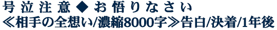 号泣注意◆お悟りなさい≪相手の全想い/濃縮8000字≫告白/決着/1年後