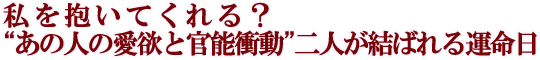 私を抱いてくれる？“あの人の愛欲と官能衝動”二人が結ばれる運命日