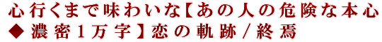心行くまで味わいな【あの人の危険な本心◆濃密1万字】恋の軌跡/終焉
