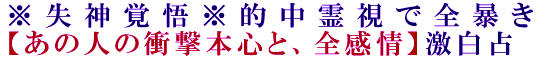 ※失神覚悟※的中霊視で全暴き【あの人の衝撃本心と、全感情】激白占