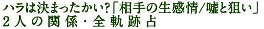 ハラは決まったかい？「相手の生感情/嘘と狙い」2人の関係・全軌跡占