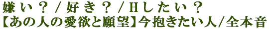 嫌い？/好き？/Hしたい？【あの人の愛欲と願望】今抱きたい人/全本音