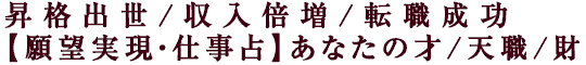 昇格出世/収入倍増/転職成功【願望実現・仕事占】あなたの才/天職/財