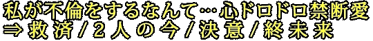 私が不倫をするなんて…心ドロドロ禁断愛⇒救済/2人の今/決意/終未来