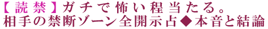 【読禁】ガチで怖い程当たる。相手の禁断ゾーン全開示占◆本音と結論