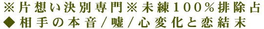 ※片想い決別専門※未練100％排除占◆相手の本音/嘘/心変化と恋結末