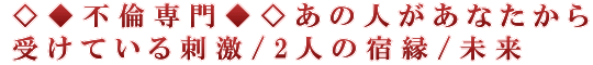 ◇◆不倫専門◆◇あの人があなたから受けている刺激/2人の宿縁/未来